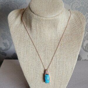 Matrix Chestnut Brine Turquoise Necklace
